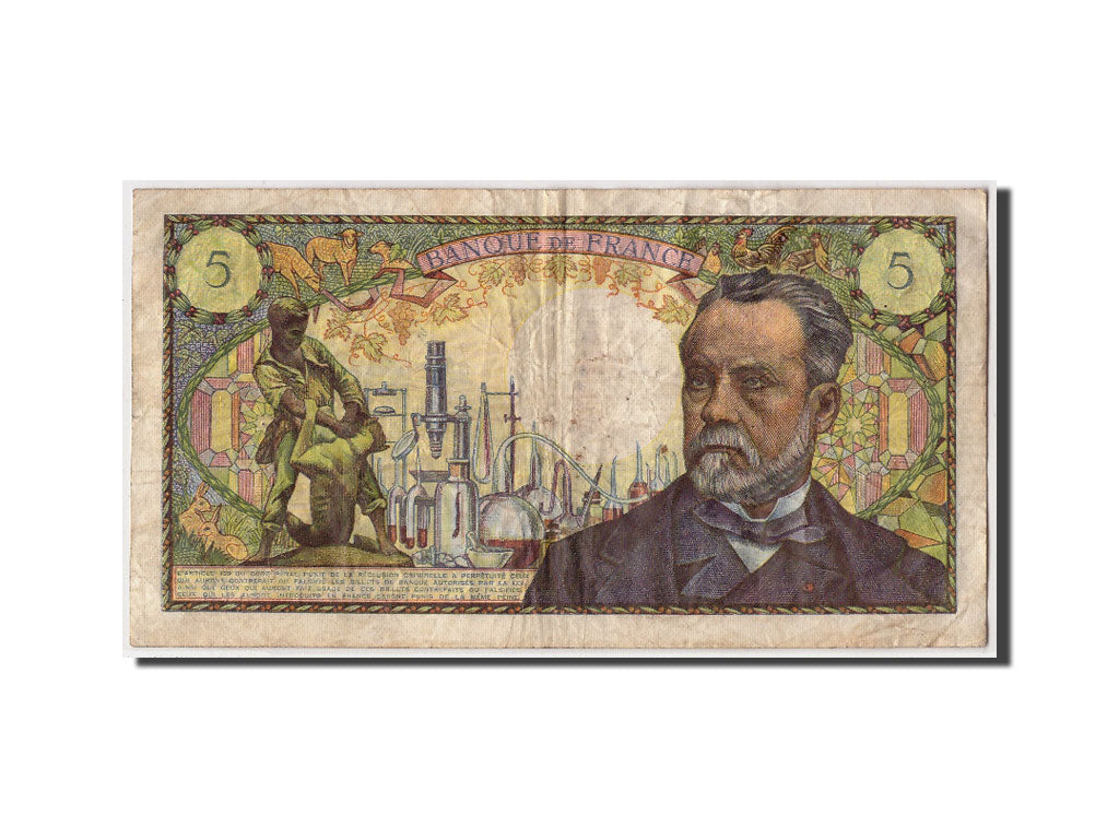 France, 5 Francs ''Pasteur'', 1967, KM:146b, Fayette:61.6, 1967-12-07, F(12-15)