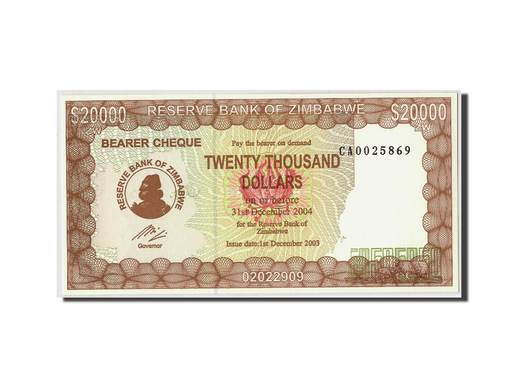 Zimbabwe, 20,000 Dollars, 2003, KM:23e, 2003-09-15, FDS