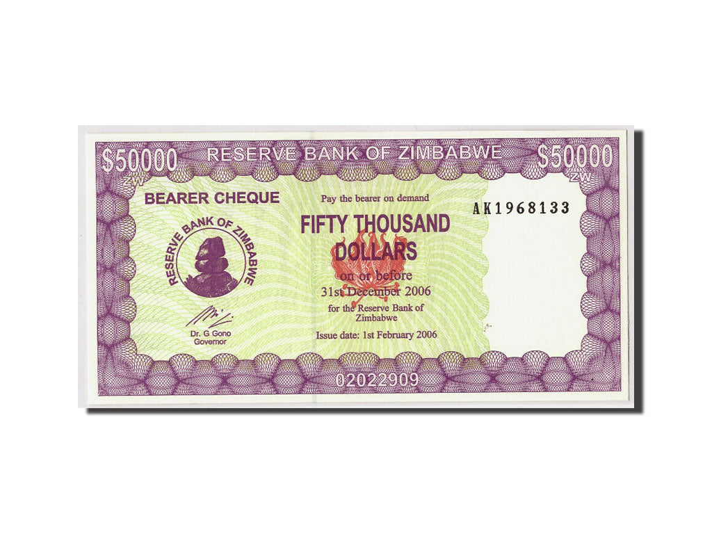Banknote, Zimbabwe, 50,000 Dollars, 2006, 2006-02-01, KM:30, UNC(65-70)