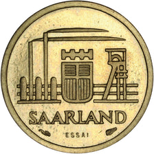 Coin, SAARLAND, 10 Franken, 1954, Paris, MS(63), Aluminum-Bronze