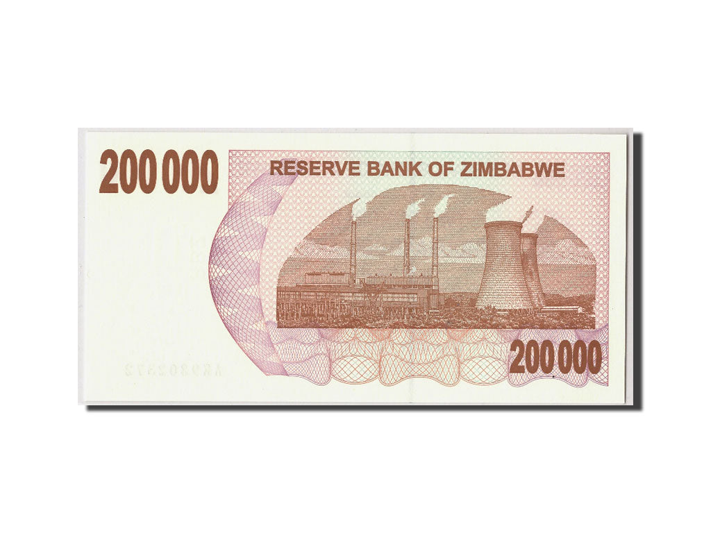 Geldschein, Simbabwe, 200,000 Dollars, 2007, 2007-07-01, KM:49, UNZ