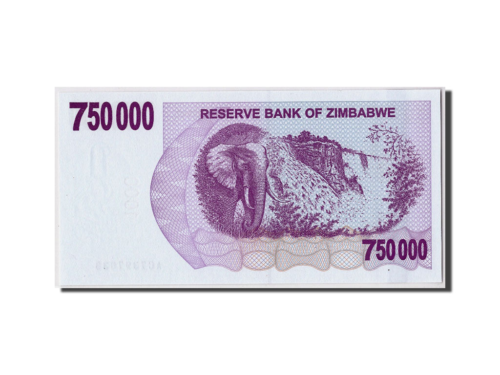 Zimbabwe, 750,000 Dollars, 2007, KM:52, 2007-12-31, FDS