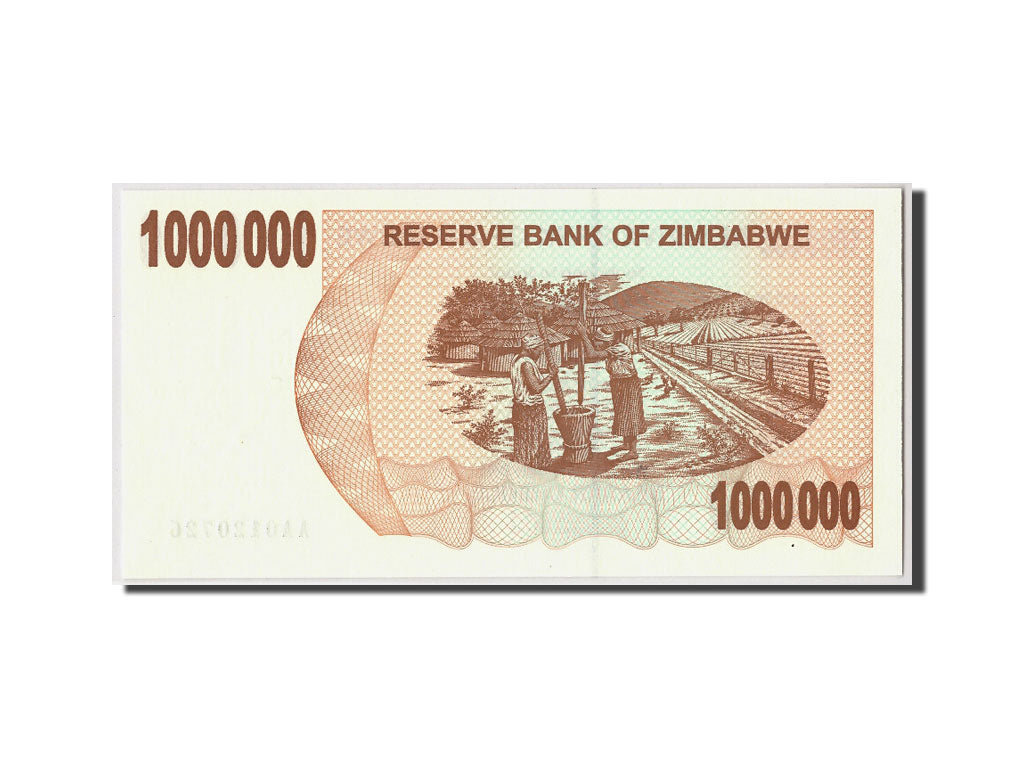 Geldschein, Simbabwe, 1 Million Dollars, 2008, 2008-01-01, KM:53, UNZ