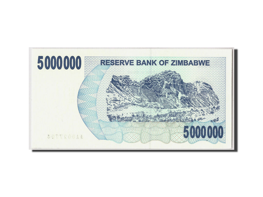 Banknote, Zimbabwe, 5 MillionDollars, 2008, 2008-01-01, KM:54, UNC(65-70)