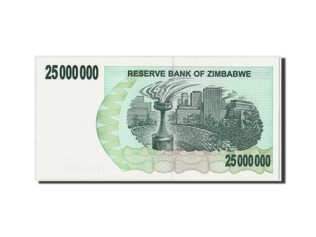 Geldschein, Simbabwe, 25 Million Dollars, 2008, 2008-04-02, KM:56, UNZ