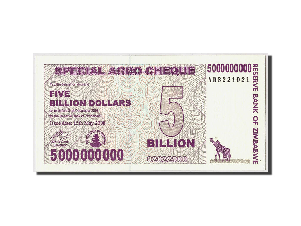 Simbabwe, 5 Billion Dollars, 2008, KM:61, 2008-05-15, UNC(65-70)