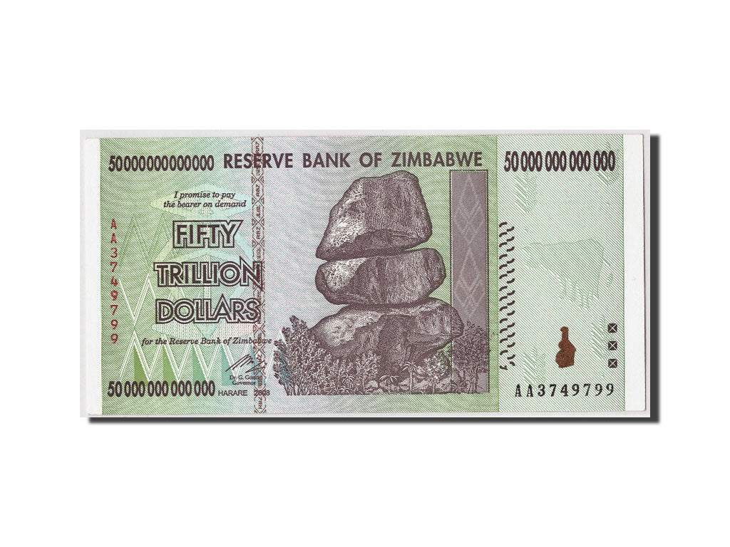 Zimbabwe, 50 Trillion Dollars, 2008, KM:90, Undated, FDS