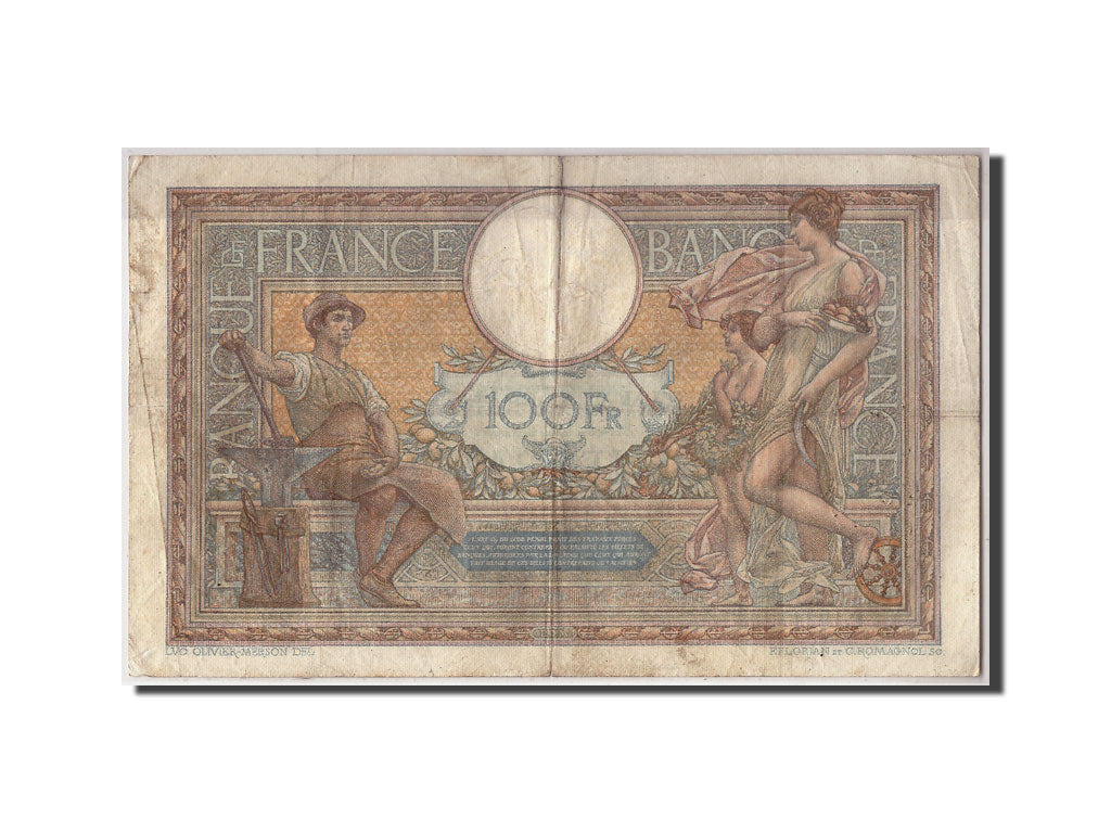 Banknote, France, 100 Francs, 100 F 1908-1939 ''Luc Olivier Merson'', 1927