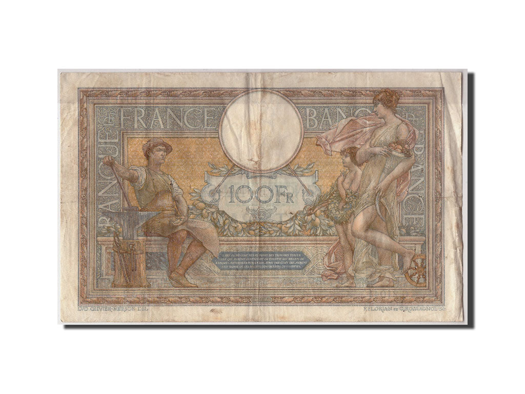 France, 100 Francs L.O. MERSON,1928, KM:78b, 1928-04-02, VF(20-25), Fayette:24.7