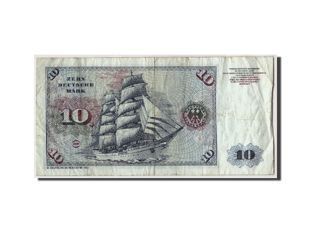 GERMANY - FEDERAL REPUBLIC, 10 Deutsche Mark, KM:31d, 1980-01-02, VF(30-35)