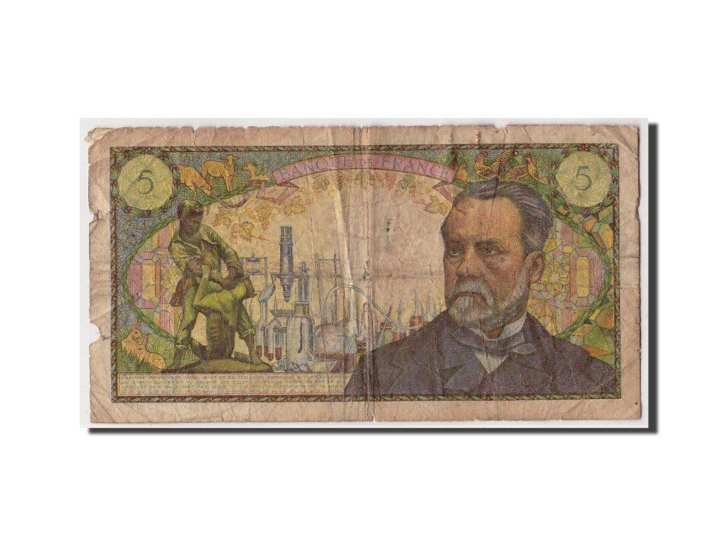 Banknote, France, 5 Francs, 5 F 1966-1970 ''Pasteur'', 1966, 1966-09-01