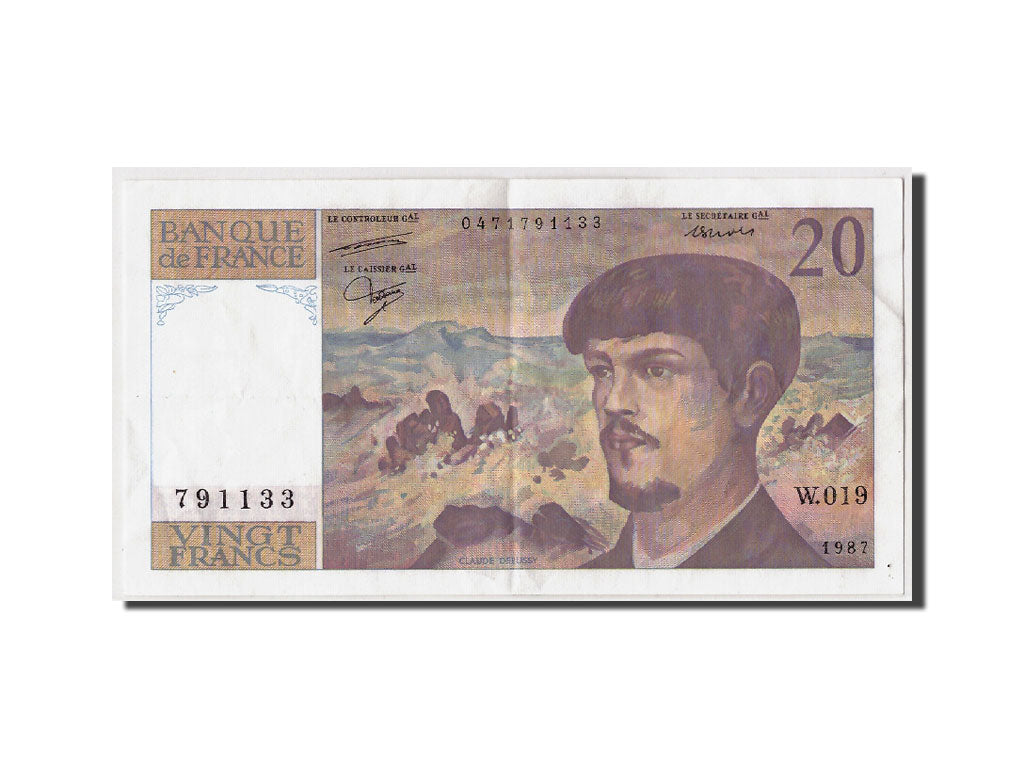 France, 20 Francs ''Debussy'', 1987, non daté, KM:151b, TTB+, Fayette:66.8