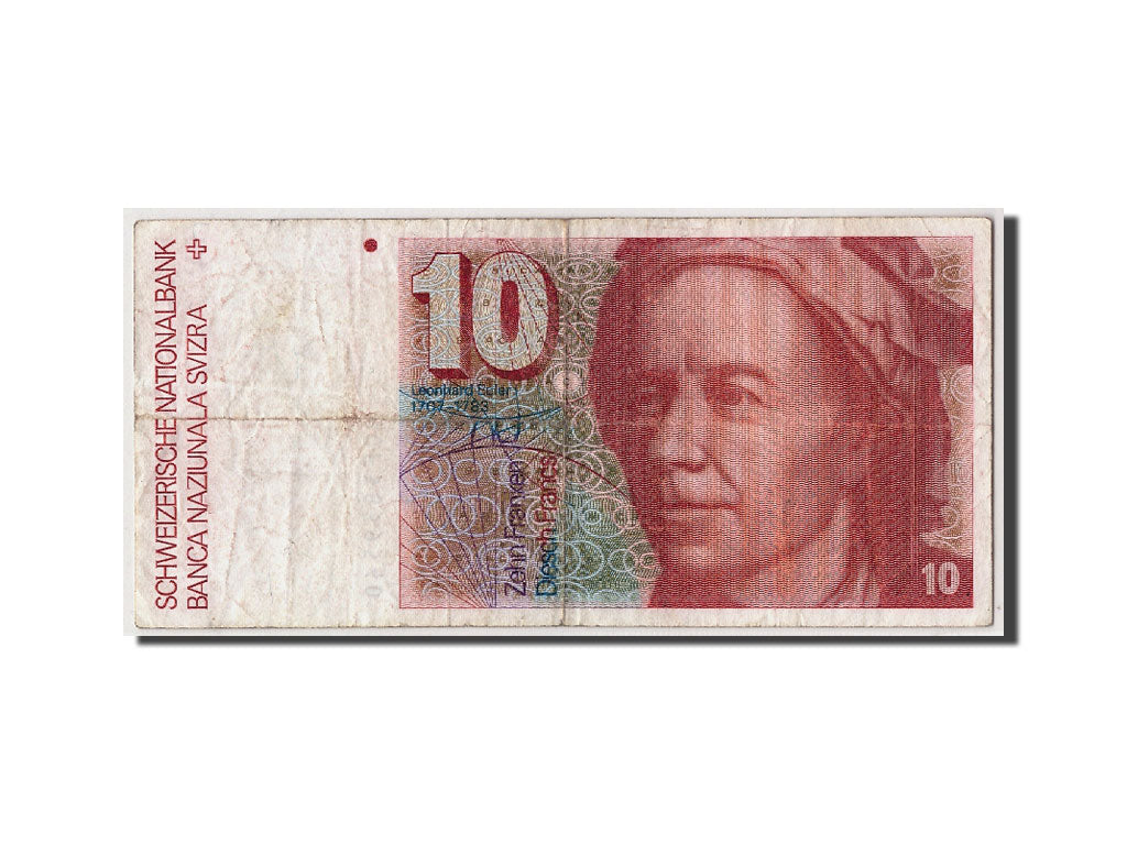 Svizzera, 10 Franken, 1990, KM:53h, Undated, MB