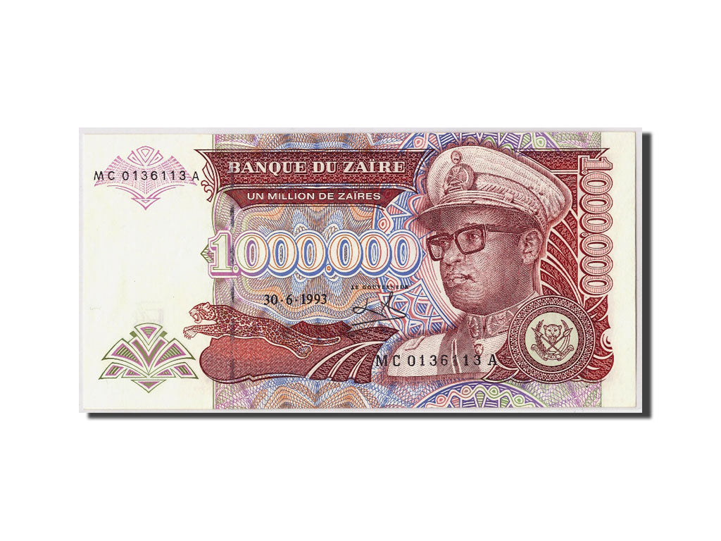 Banknote, Zaire, 1,000,000 Zaïres, 1993, 1993-06-30, KM:45b, UNC(65-70)