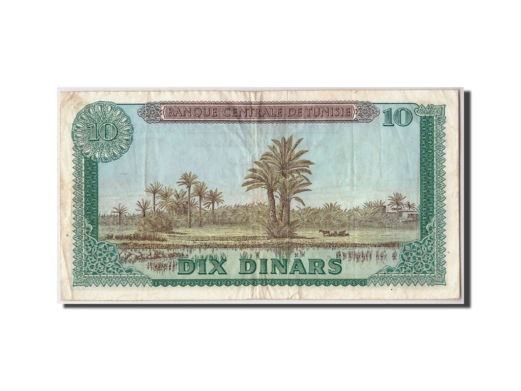 Banconote, Tunisia, 10 Dinars, 1969, KM:65a, 1969-06-01, MB+