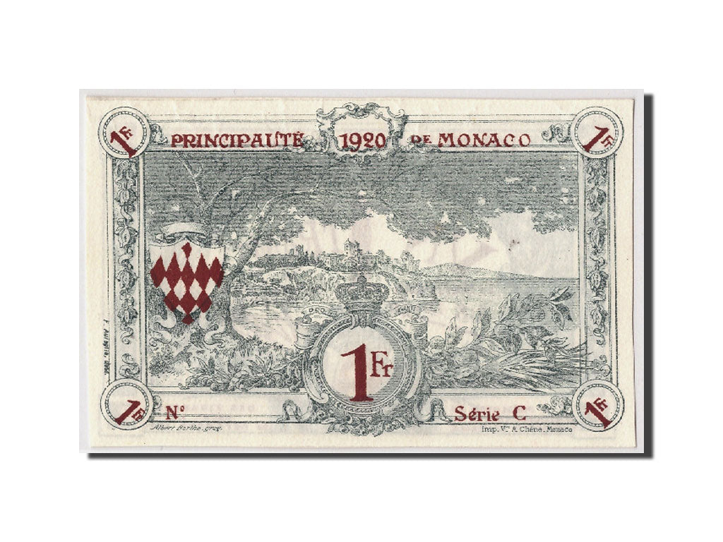 Monaco, 1 Franc, 1920, KM:5, 16-03 (20-03) 1920, UNC(63)