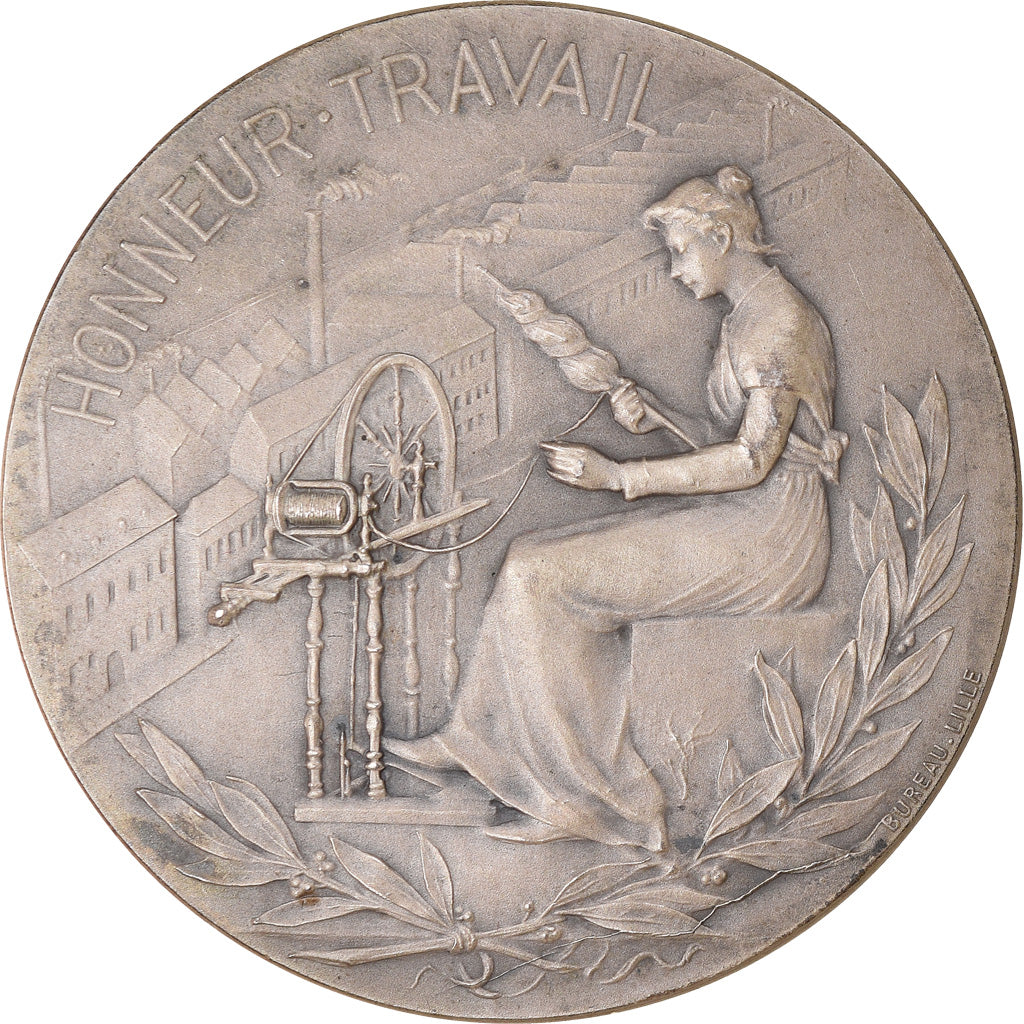 France, Medal, Honneur et Travail, Etablissements Thiriez, Lille-Loos, 1913