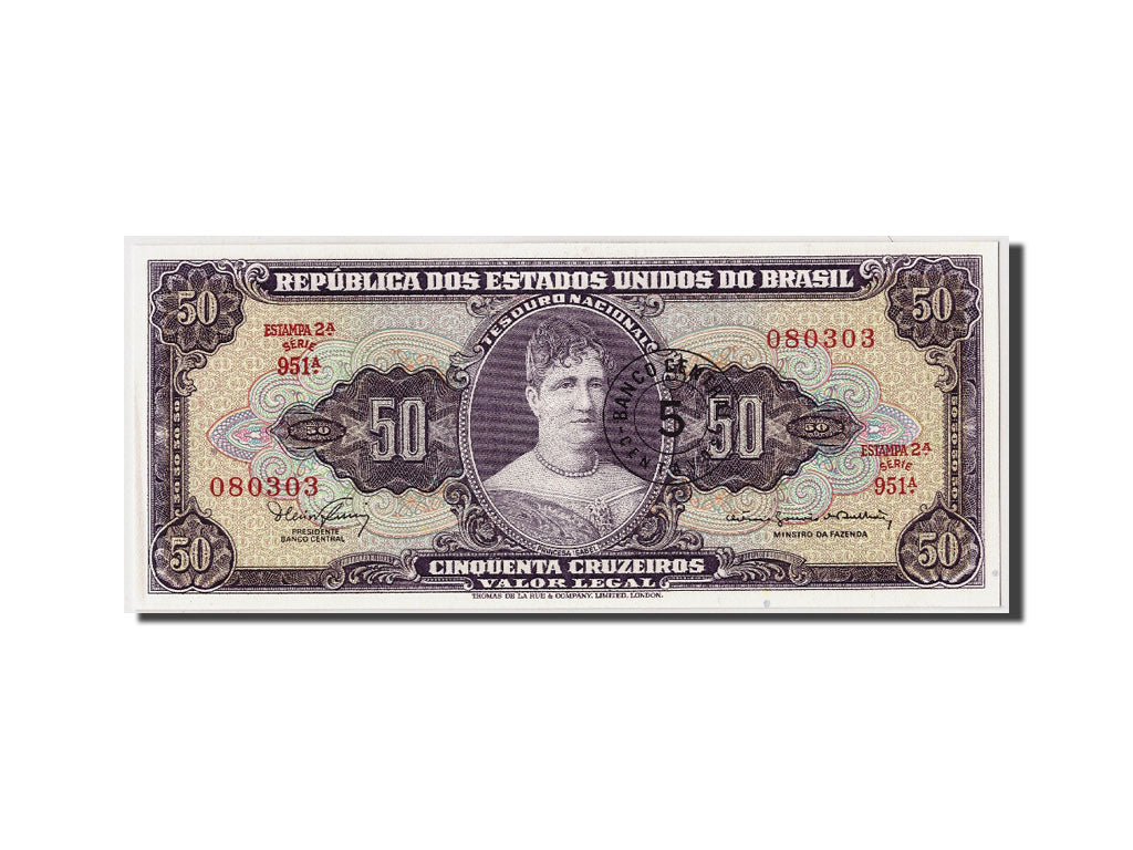 Banknote, Brazil, 50 Cruzeiros, Undated (1961), KM:169a, UNC(65-70)