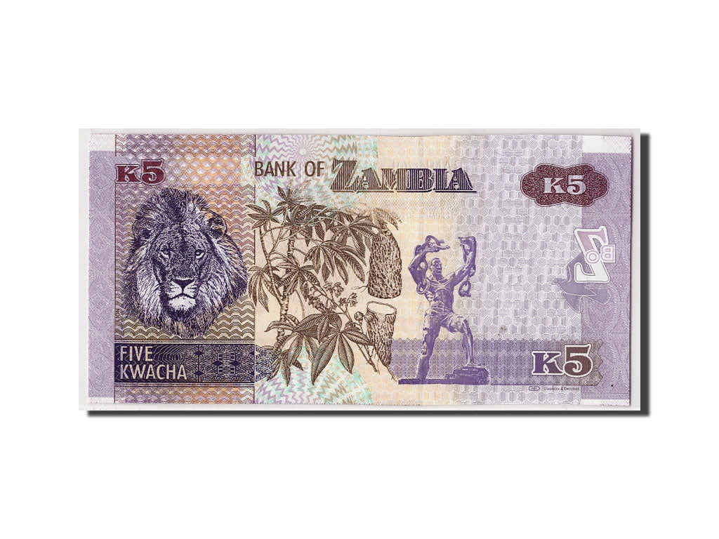 Banknote, Zambia, 5 Kwacha, 2012, Undated, KM:50, UNC(65-70)
