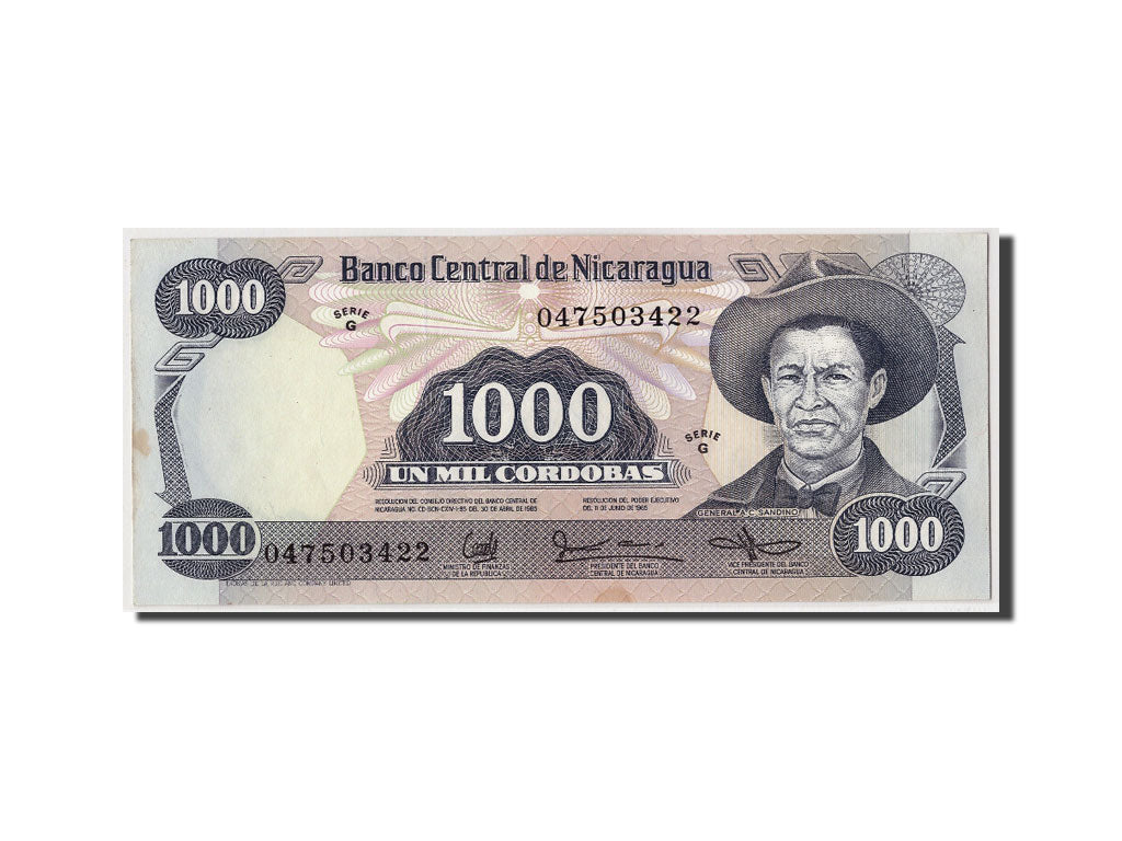 Nicaragua, 1000 Cordobas, L.1985 (1987), KM:145b, Undated, UNC(63)