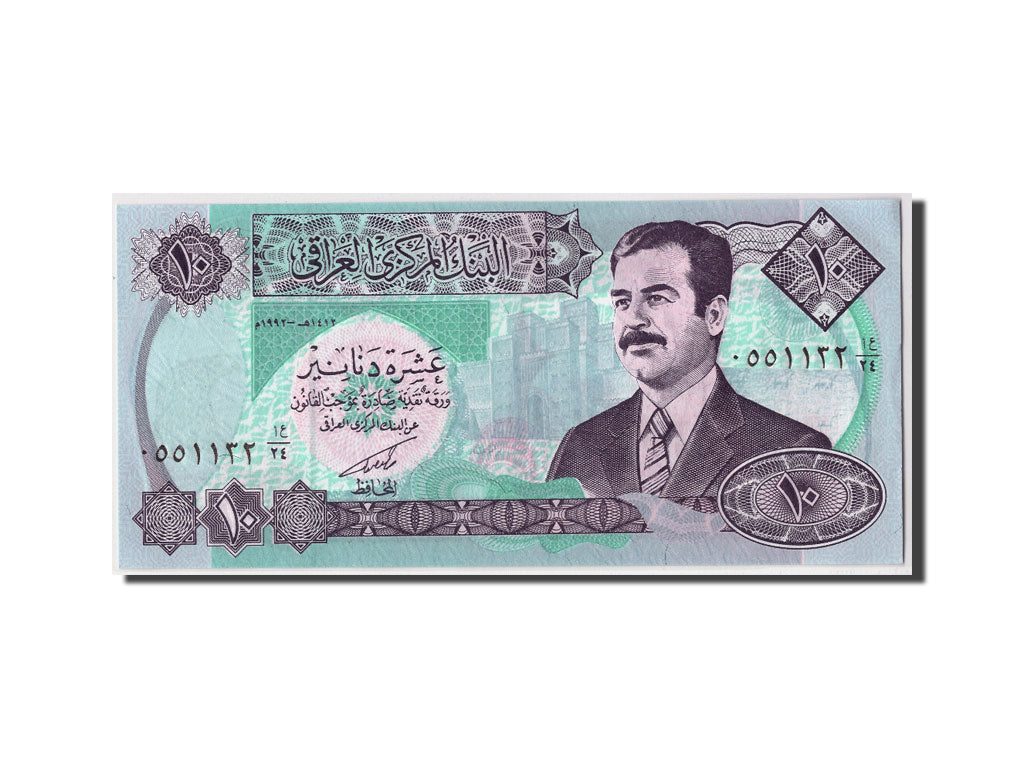 Banconote, Iraq, 10 Dinars, 1992/AH1412, KM:81, Undated, FDS