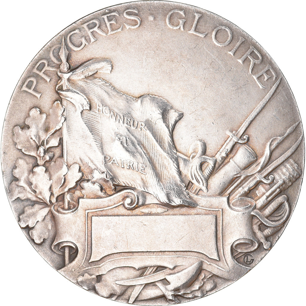 France, Medal, Art Nouveau, Labor, Progrès-Gloire, 1910, Lemaire, AU(55-58)