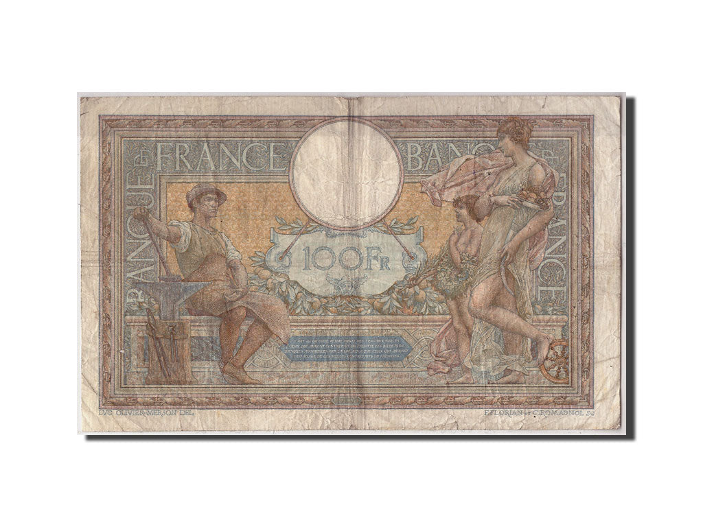 Banknote, France, 100 Francs, 100 F 1908-1939 ''Luc Olivier Merson'', 1924
