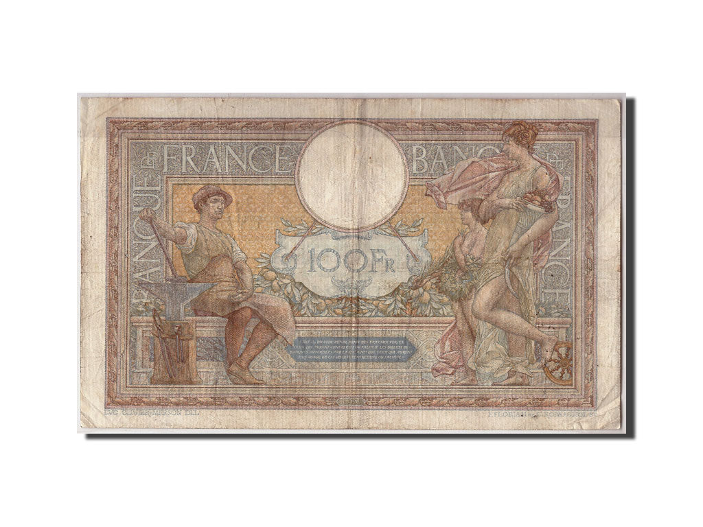 Banknote, France, 100 Francs, 100 F 1908-1939 ''Luc Olivier Merson'', 1928