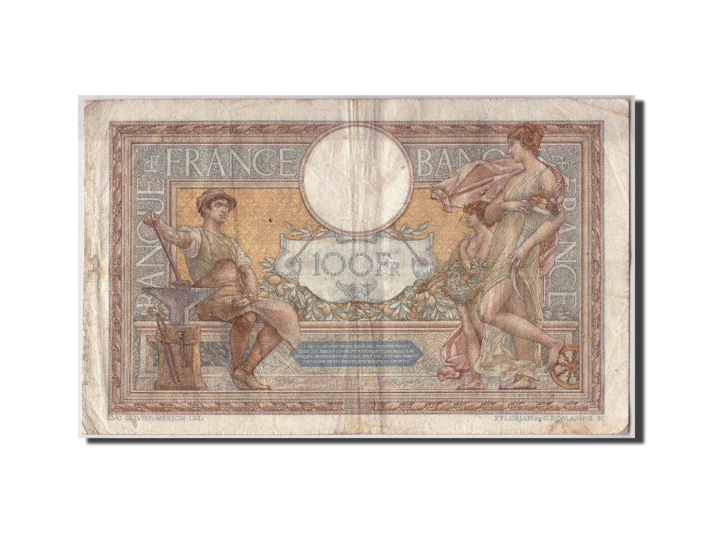 Banknote, France, 100 Francs, 100 F 1908-1939 ''Luc Olivier Merson'', 1928