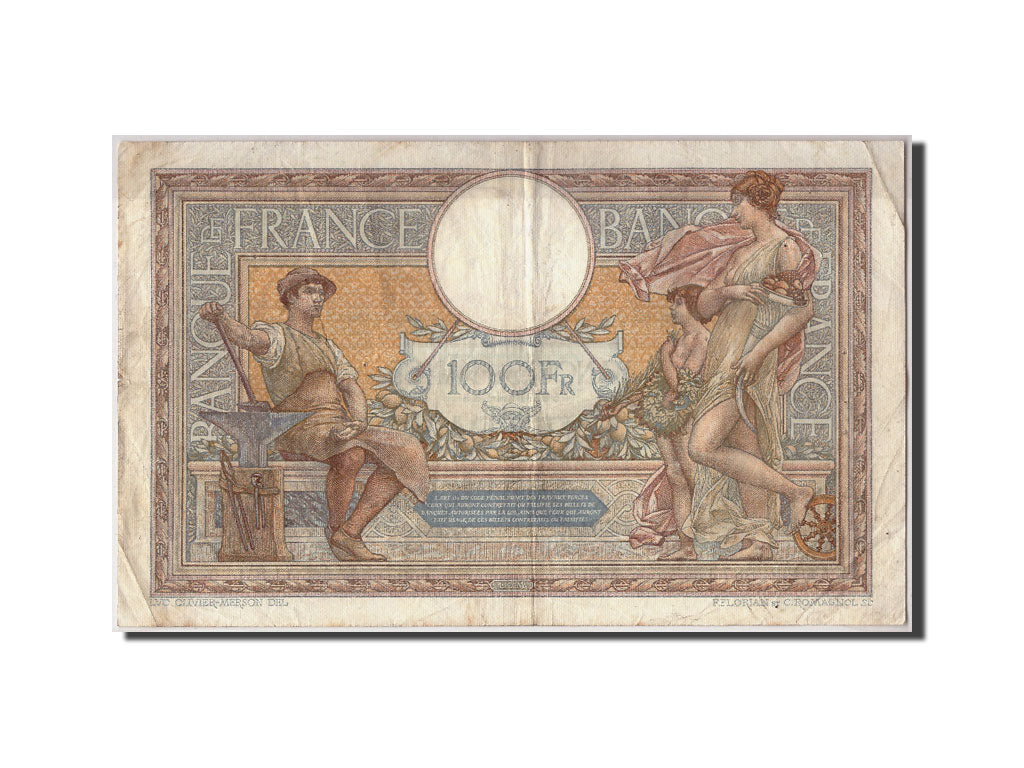 Banknote, France, 100 Francs, 100 F 1908-1939 ''Luc Olivier Merson'', 1929