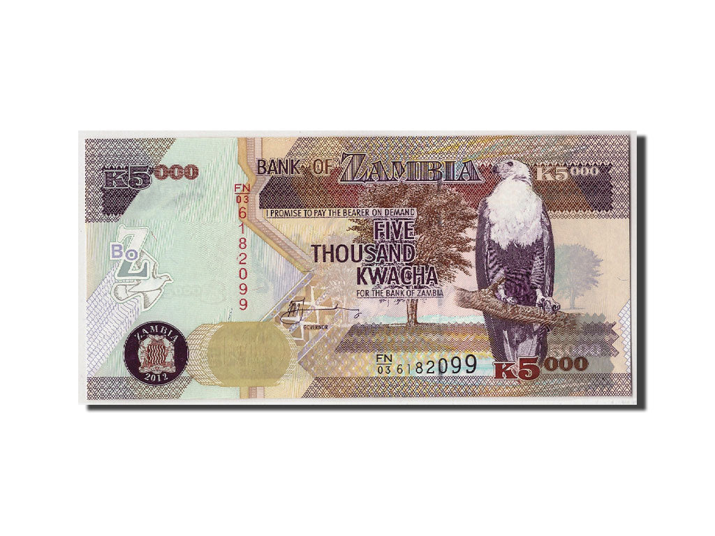 Sambia, 5000 Kwacha, 2012, KM:45h, Undatiert, UNC(65-70)