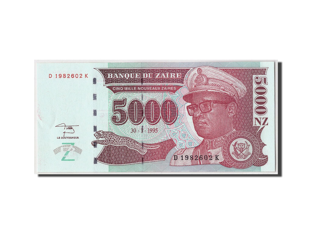 Banknote, Zaire, 5000 Nouveaux Zaïres, 1995, 1995-01-30, KM:68a, UNC(63)