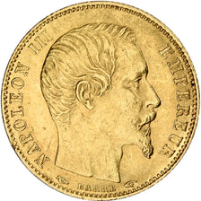 FRANCE, Napoléon III, 5 Francs, 1855, Paris, KM #783, AU(55-58), Gold, 14.4, G..