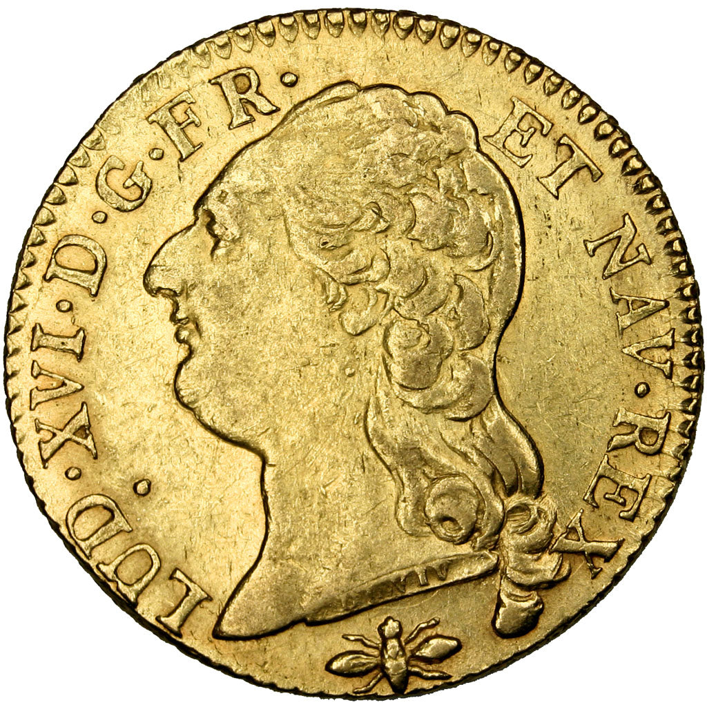 FRANCE, Louis d'or à la tête nue, Louis D'or, 1787, Lyon, KM #591.5, AU(50-53),