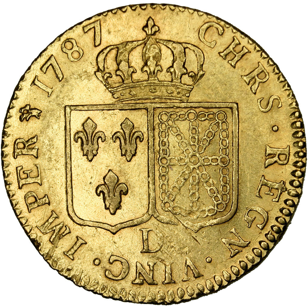 FRANCE, Louis d'or à la tête nue, Louis D'or, 1787, Lyon, KM #591.5, AU(50-53),