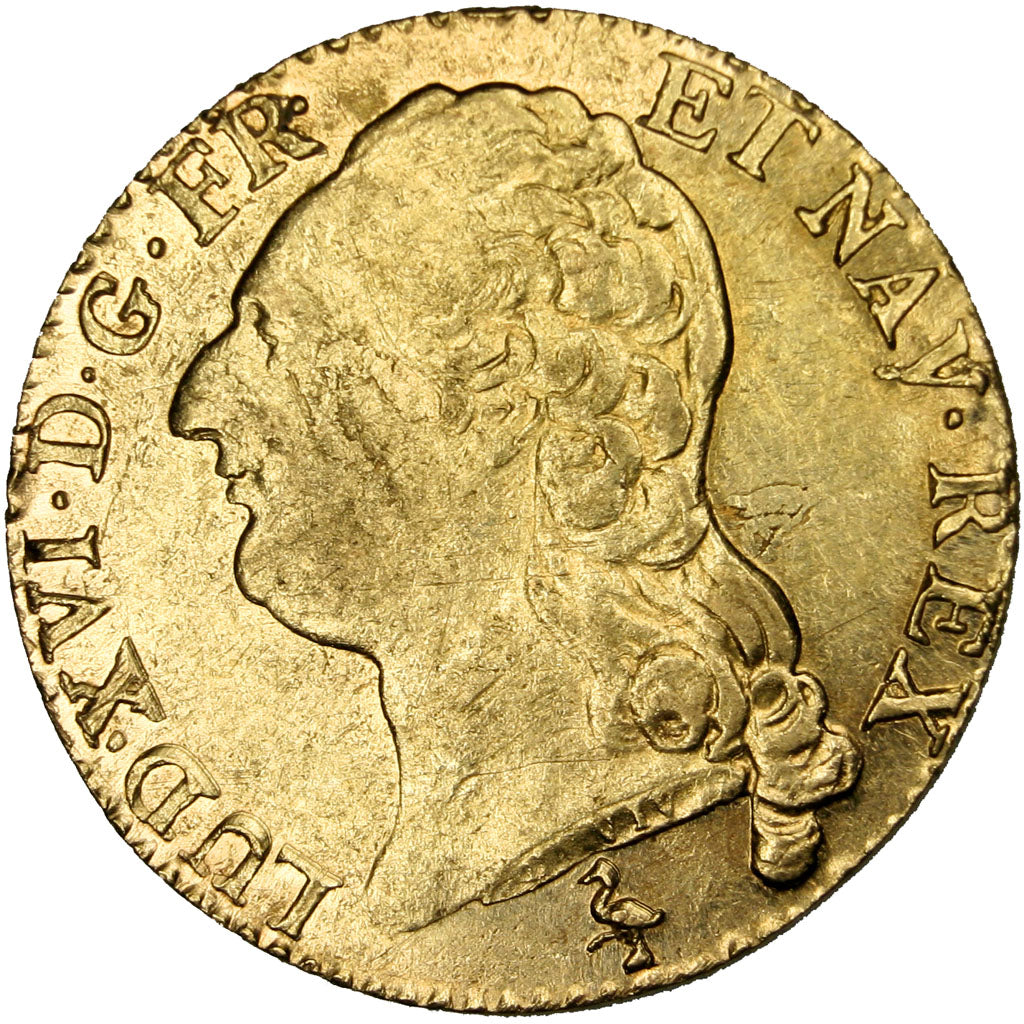 FRANCE, Louis d'or à la tête nue, Louis D'or, 1787, Paris, KM #591.1, AU(50-53),