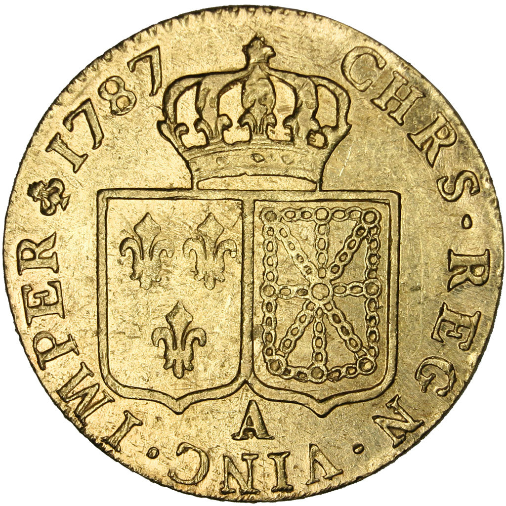 FRANCE, Louis d'or à la tête nue, Louis D'or, 1787, Paris, KM #591.1, AU(50-53),