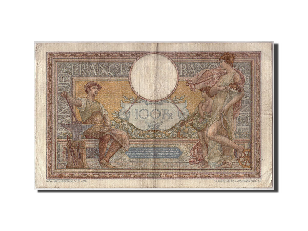 Banknote, France, 100 Francs, 100 F 1908-1939 ''Luc Olivier Merson'', 1929
