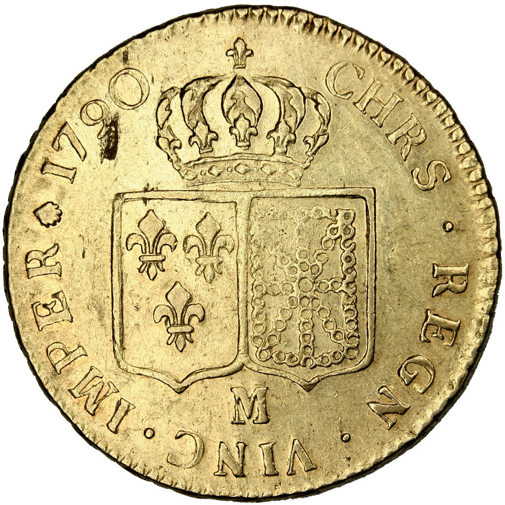 Coin, France, Louis XVI, Double louis d'or à la tête nue, 2 Louis D'or, 1790