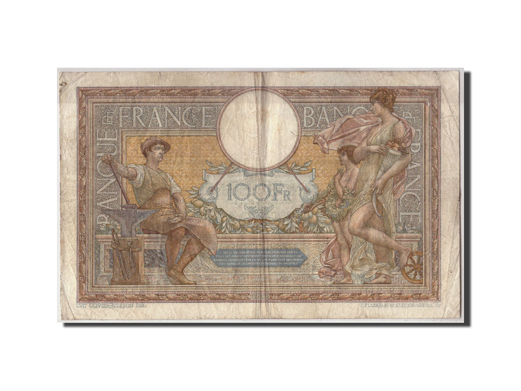 Banknote, France, 100 Francs, 100 F 1908-1939 ''Luc Olivier Merson'', 1929