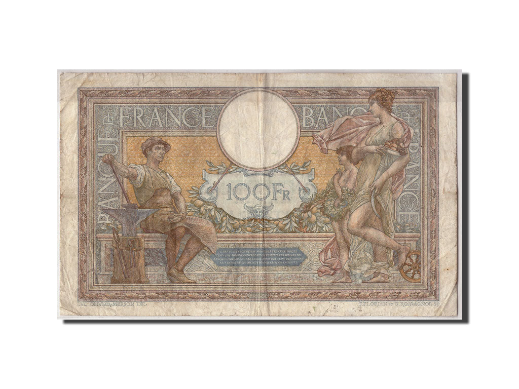 France, 100 Francs Luc Olivier Merson, 1929-06-12, KM:78b, Fay:24.8, VF(20-25)