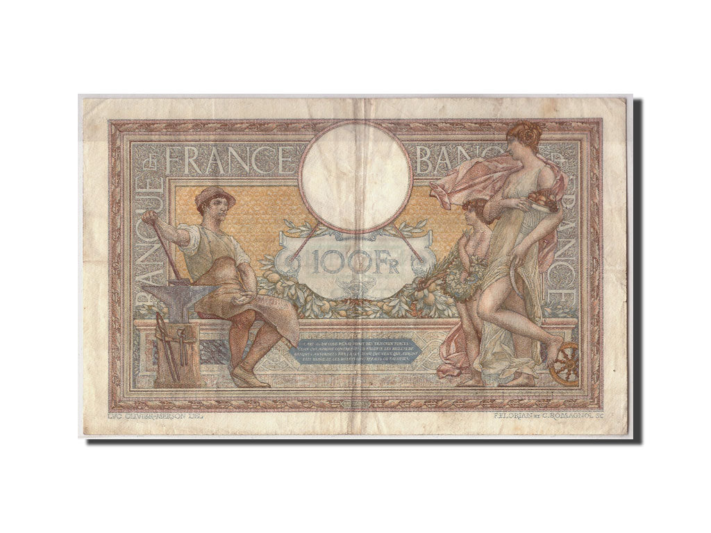 Billete, Francia, 100 Francs, 100 F 1908-1939 ''Luc Olivier Merson'', 1930
