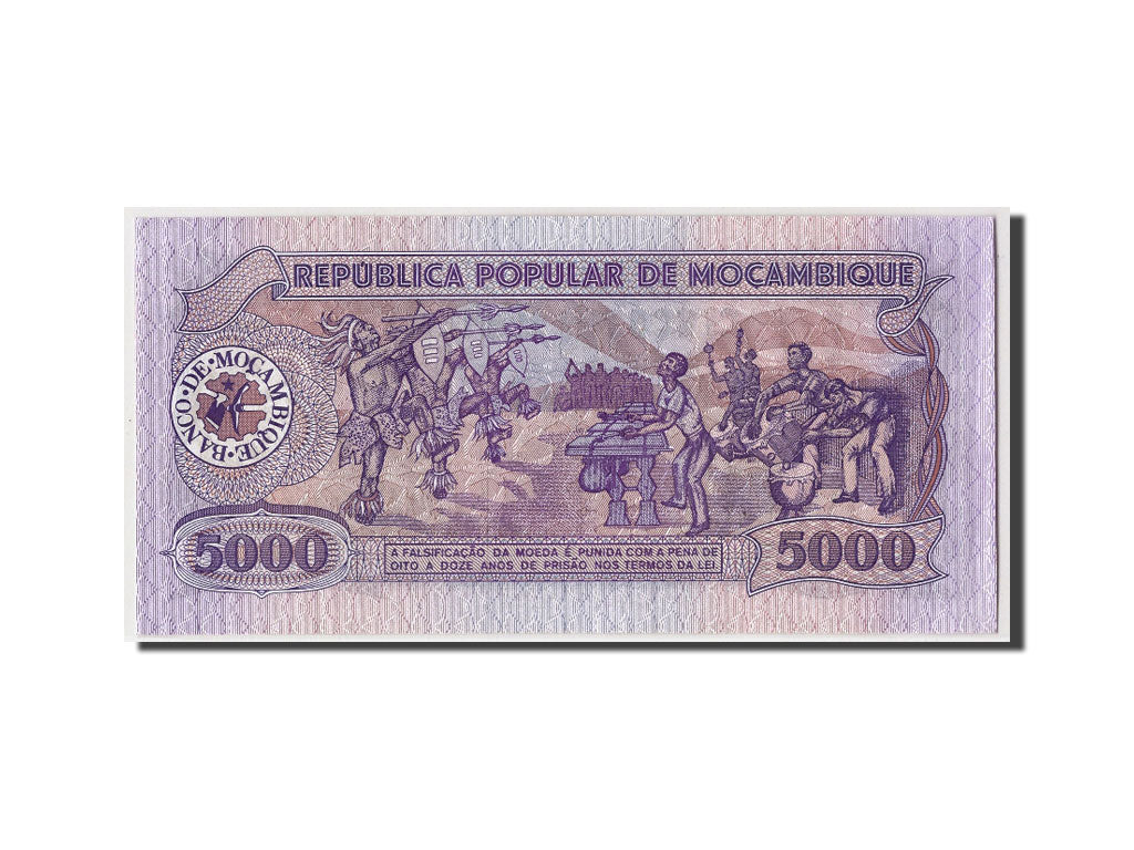 Billet, Mozambique, 5000 Meticais, 1988, 1988-02-03, KM:133a, NEUF