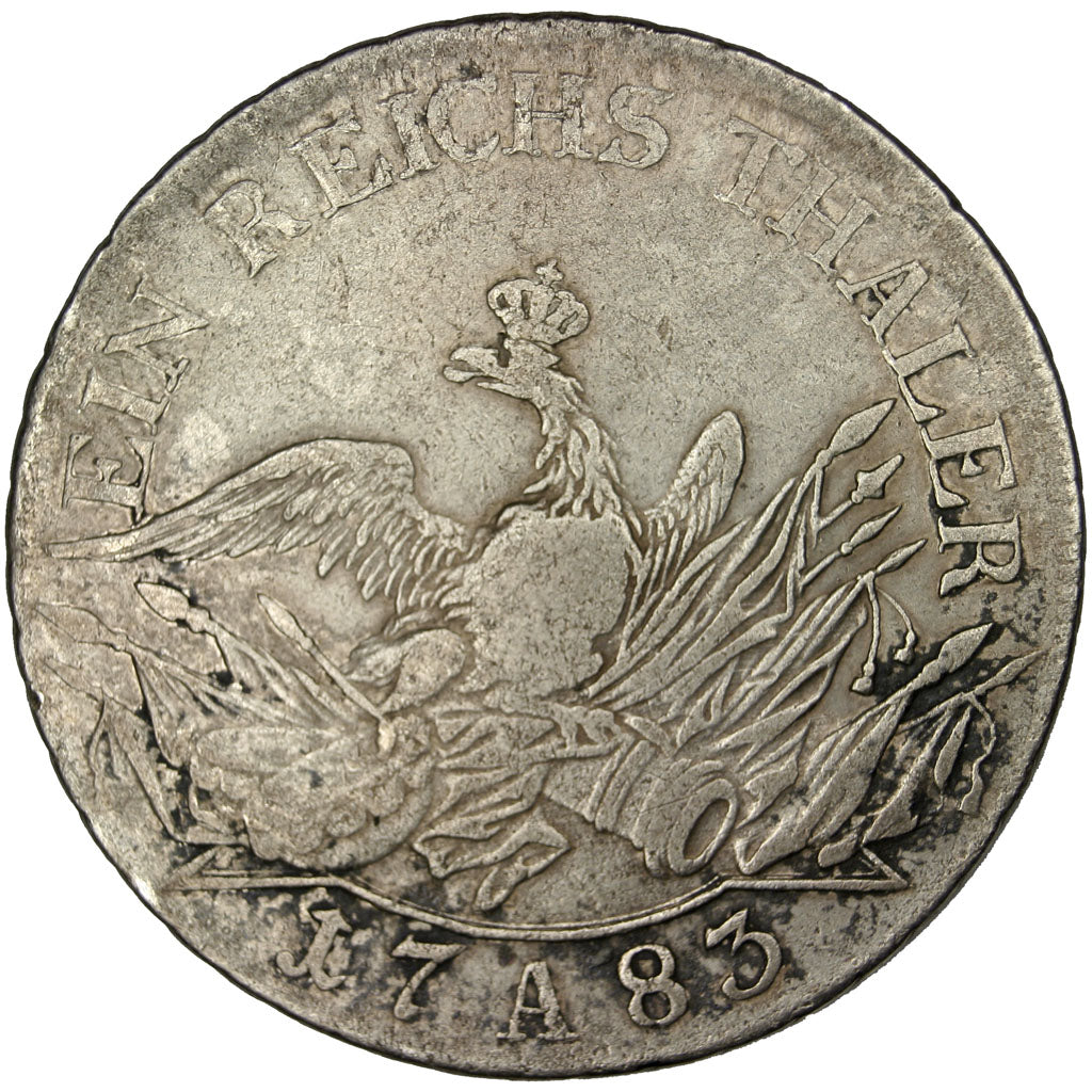 GERMAN STATES, Thaler, 1783, Berlin, KM #332.1, VF(20-25), Silver, 21.77