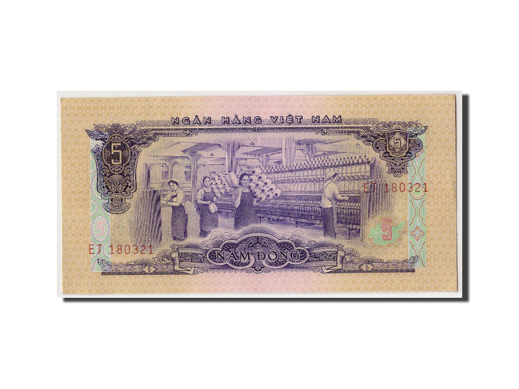 Geldschein, South Viet Nam, 5 D<ox>ng, 1966 (1975), Undated, KM:42a, UNZ