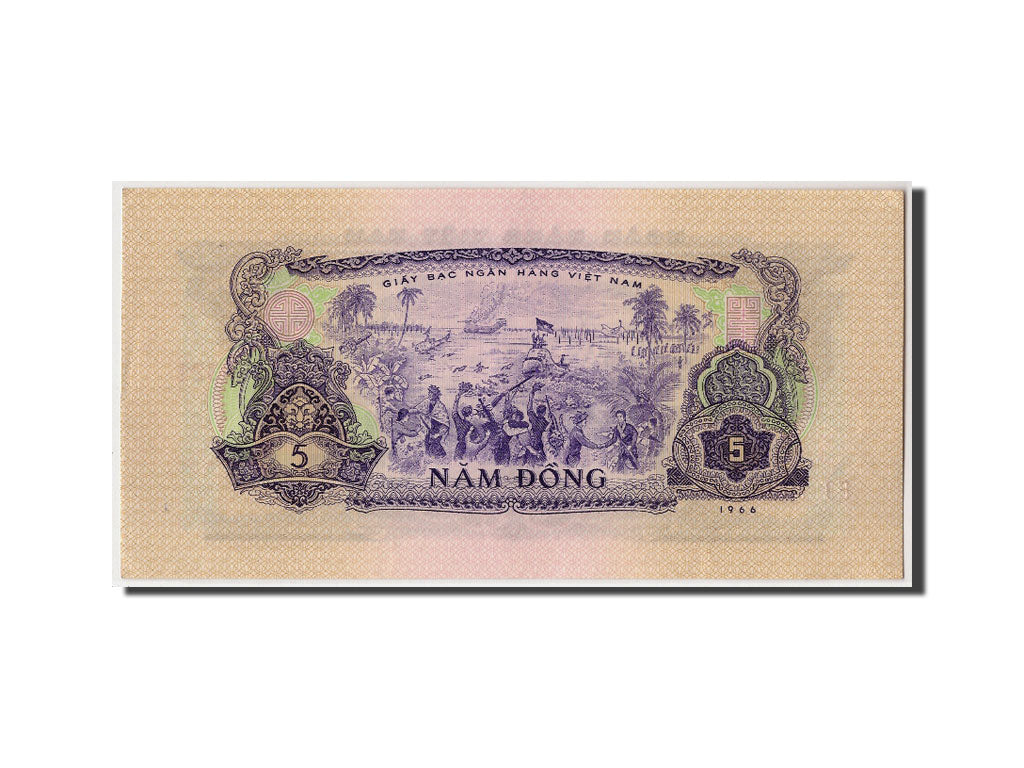 Geldschein, South Viet Nam, 5 D<ox>ng, 1966 (1975), Undated, KM:42a, UNZ