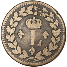 FRANCE, Louis XVIII, Decime, 1814, Strasbourg, KM #701, F(12-15), Bronze,...