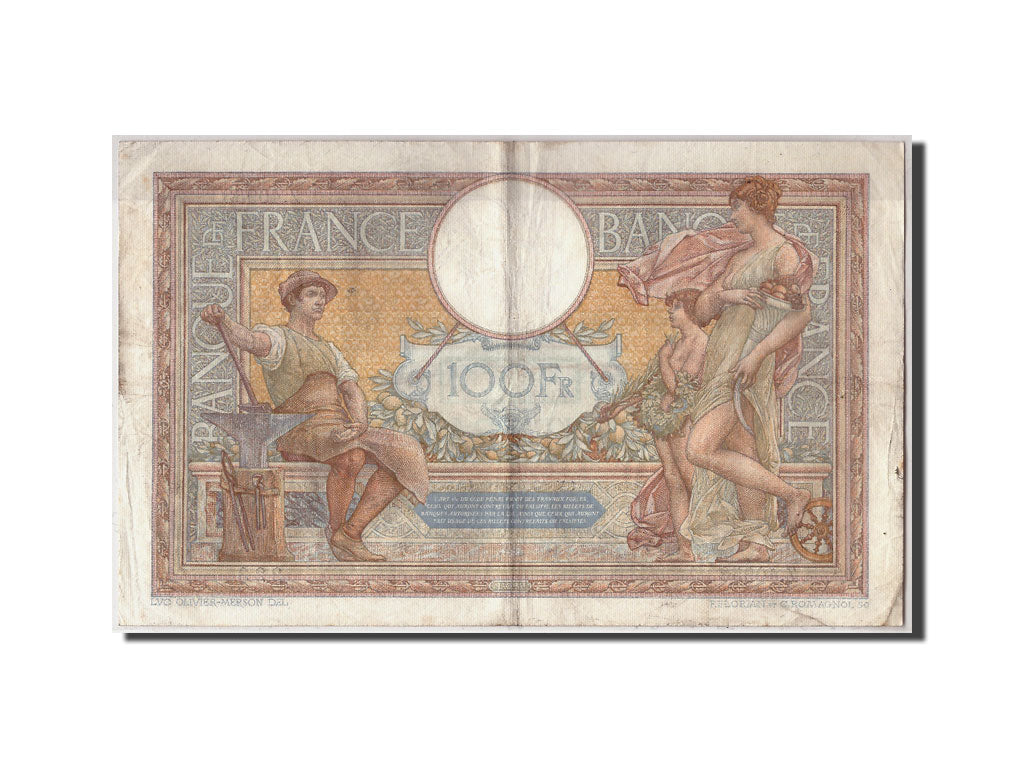 Banknote, France, 100 Francs, 100 F 1908-1939 ''Luc Olivier Merson'', 1933