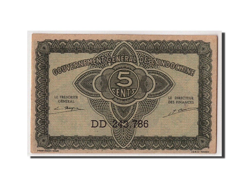 FRENCH INDO-CHINA, 5 Cents, Undated (1942), KM:88b, UNC(63)