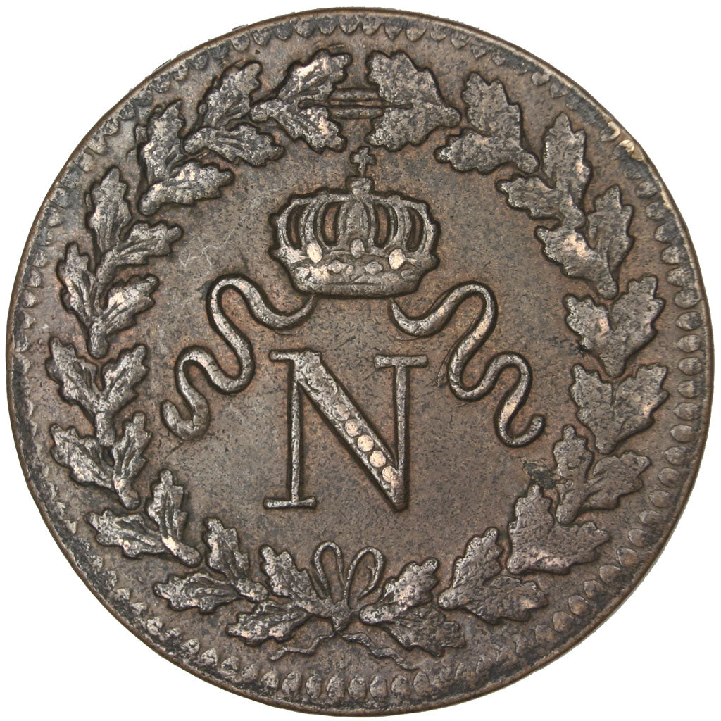 FRANCE, Napoléon I, Decime, 1815, Strasbourg, KM #700, EF(40-45), Bronze, Gadour